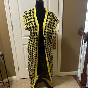 Yellow and Black Houndstooth Vest